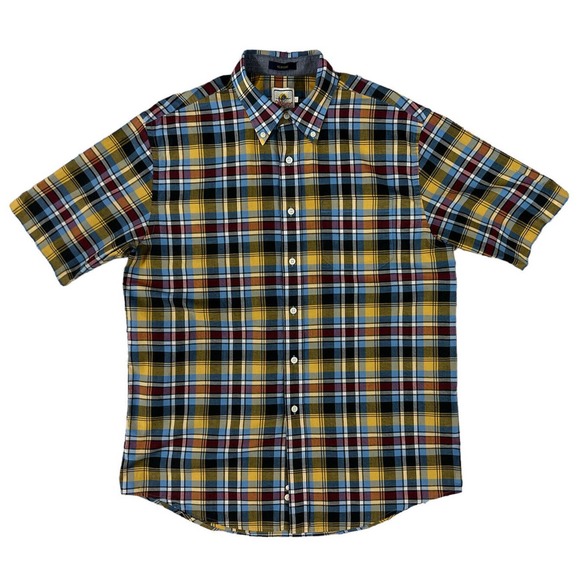 Surf Pendleton Seaside Men Button Down Plaid Short Sleeve Shirt Size Large - Picture 1 of 7